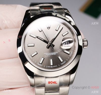 Swiss Quality Copy Rolex Datejust 41mm Oystersteel Gray Dial in Citizen Movement